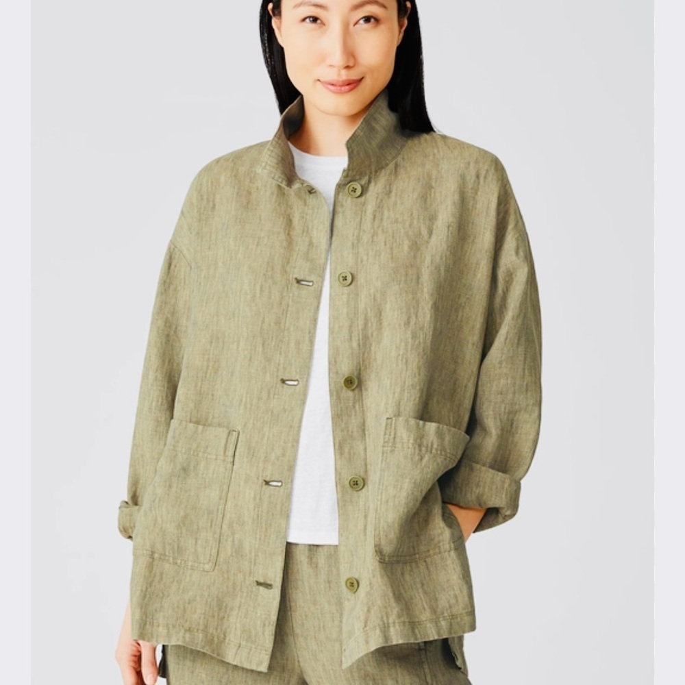 ESCADA SPORT Linen Khaki Utility Jacket for Women